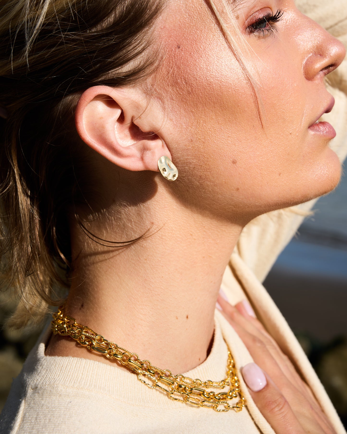 Hammered Round Flat Earrings