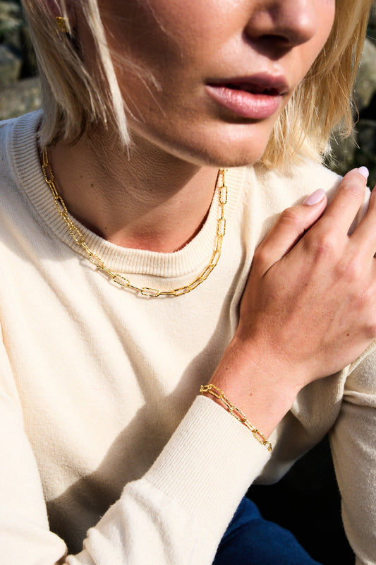 Sena Bracelet | Hammered Link