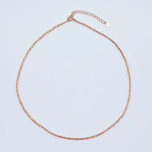 Load image into Gallery viewer, everyday minimal dainty jewelry the one choker chain necklace sterling silver dalhaejewelry timeless style capsule wardrobe staple minimalist fashion rosegold choker necklace