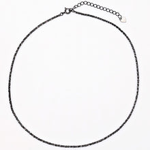Load image into Gallery viewer, everyday minimal dainty jewelry the one choker chain necklace sterling silver dalhaejewelry timeless style capsule wardrobe staple minimalist fashion jet black dark silver choker