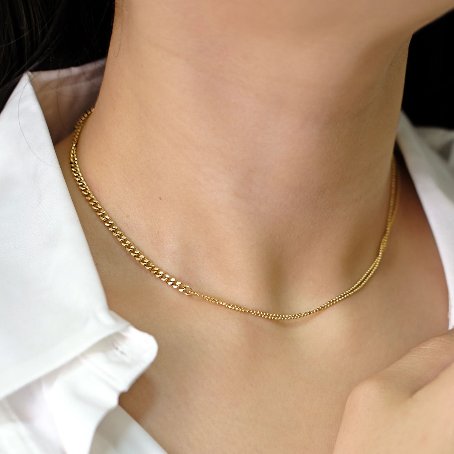 everyday minimal dainty jewelry gold vermeil dalhaejewelry timeless style capsule wardrobe staple minimalist fashion staple link chain necklace