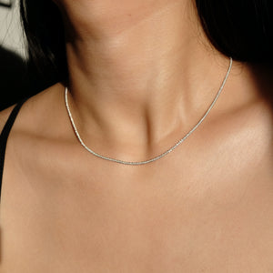 everyday minimal dainty jewelry the one choker chain necklace sterling silver dalhaejewelry timeless style capsule wardrobe staple minimalist fashion