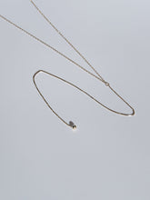 Load image into Gallery viewer, everyday minimal dainty jewelry dalhaejewelry timeless style capsule wardrobe staple minimalist fashion staple lariat long necklace ball drop sleek chic sterling silver 